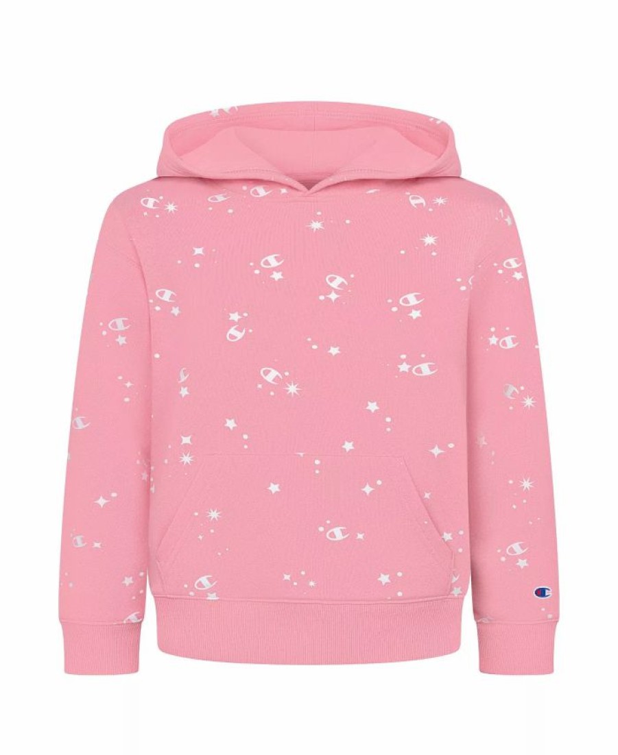 Kids * | Champion Big Girls 'C' Star All Over Print Fleece Hoodie