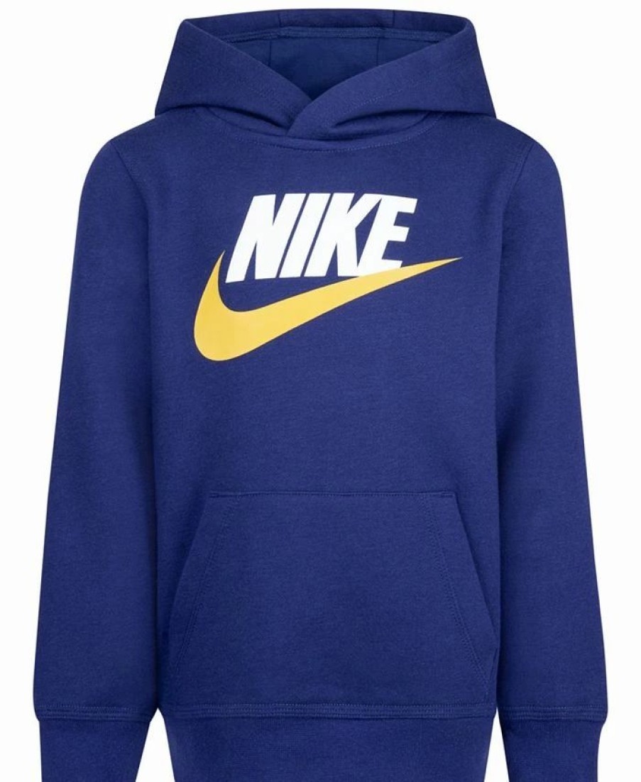 Kids * | Nike Little Boys Pullover Sportswear Club Futura Hoodie Midnight Navy