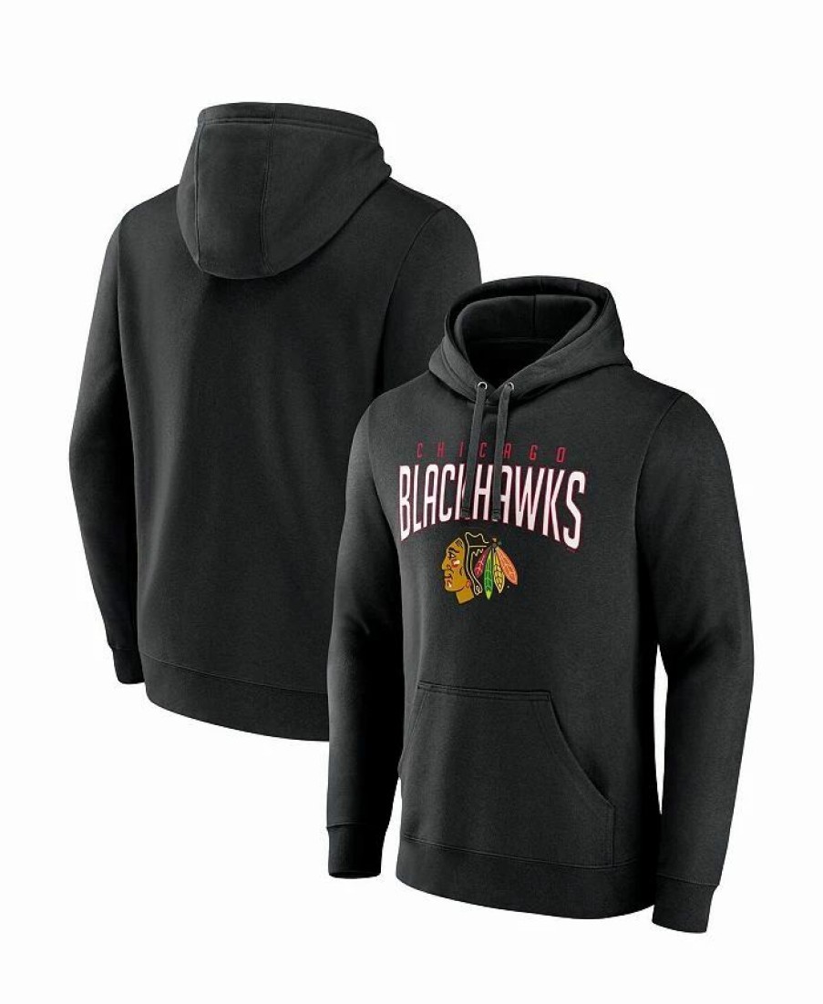 Sports Fan Shop * | Fanatics Men'S Branded Chicago Hawks Special Edition 2.0 Wordmark Pullover Hoodie Black