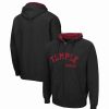 Sports Fan Shop * | Men'S Temple Owls Arch & Team Logo 3.0 Full-Zip Hoodie Jacket Black