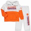 Sports Fan Shop * | Outerstuff Toddler Boys And Girls Clemson Tigers Playmaker Pullover Hoodie And Pants Set Heather Gray, Orange