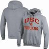 Sports Fan Shop * | Champion Men'S Usc Trojans High Motor Pullover Hoodie Heather Gray