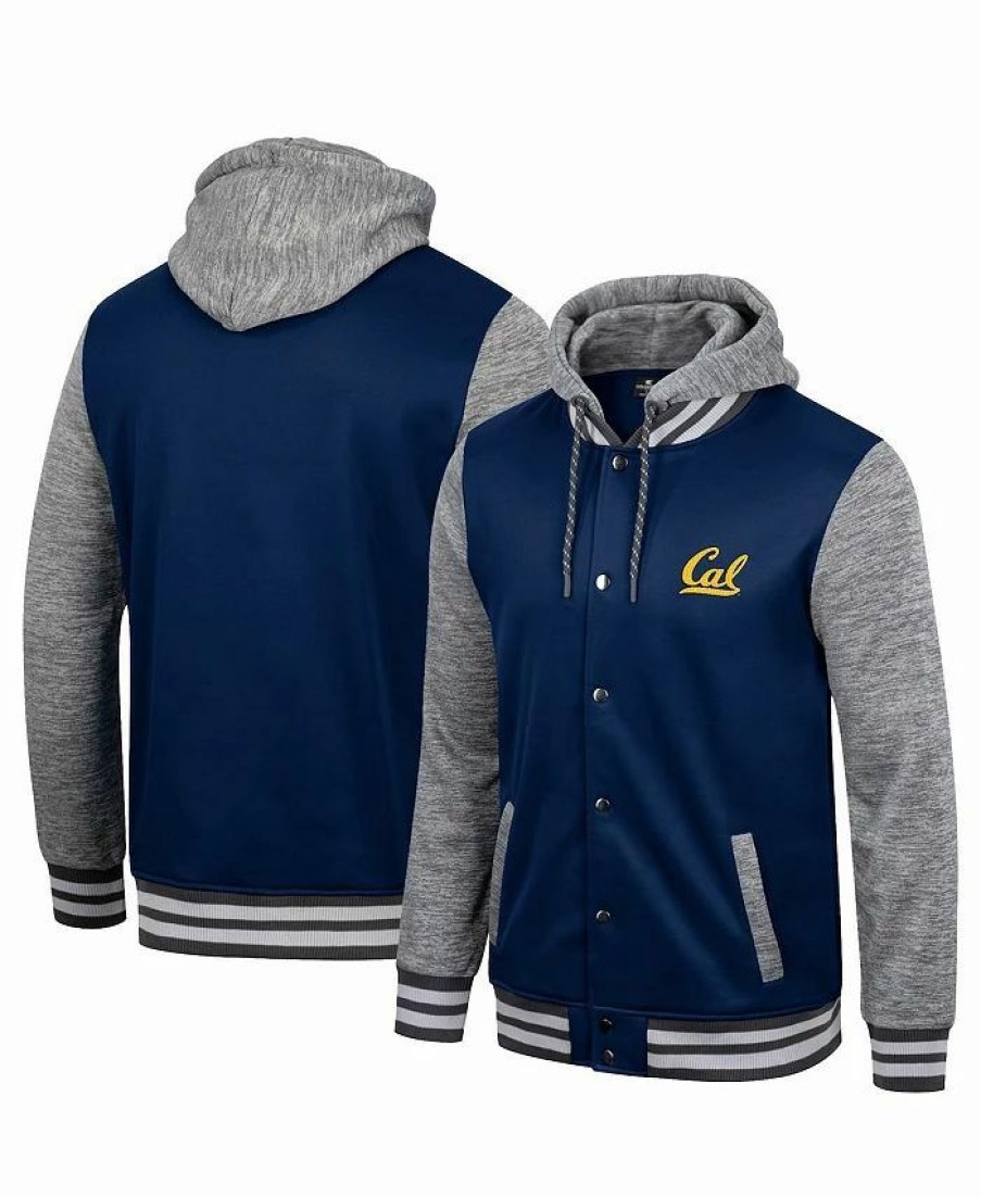 Sports Fan Shop * | Men'S Cal Bears Robinson Hoodie Full-Snap Jacket Navy