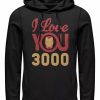 Hoodies & Sweatshirts * | Marvel Men'S Avengers Endgame Iron Man Face I Love You 3000, Pullover Hoodie Black