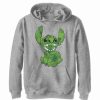 Kids * | Disney Boy'S Lilo & Stitch Four-Leaf Clover Fill Child Pull Over Hoodie Athletic Heather