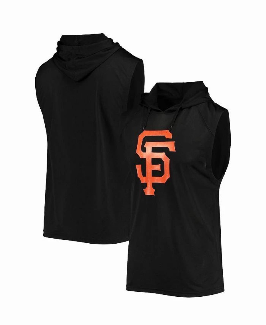 Sports Fan Shop * | Men'S San Francisco Giants Sleeveless Pullover Hoodie Black