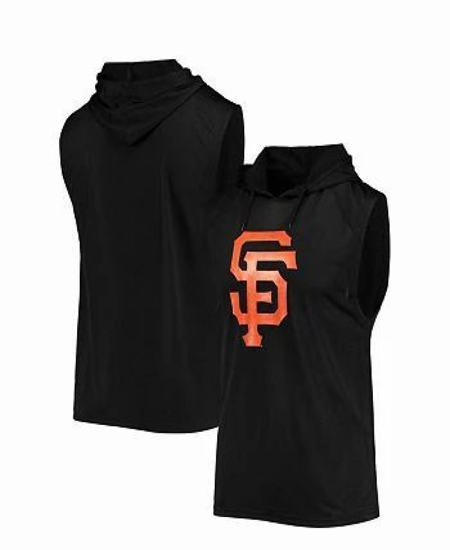 Sports Fan Shop * | Men'S San Francisco Giants Sleeveless Pullover Hoodie Black