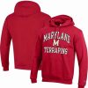 Sports Fan Shop * | Champion Men'S Maryland Terrapins High Motor Pullover Hoodie Red