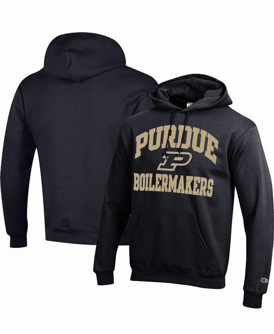 Sports Fan Shop * | Champion Men'S Purdue Boilermakers High Motor Pullover Hoodie Black