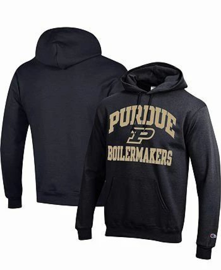 Sports Fan Shop * | Champion Men'S Purdue Boilermakers High Motor Pullover Hoodie Black