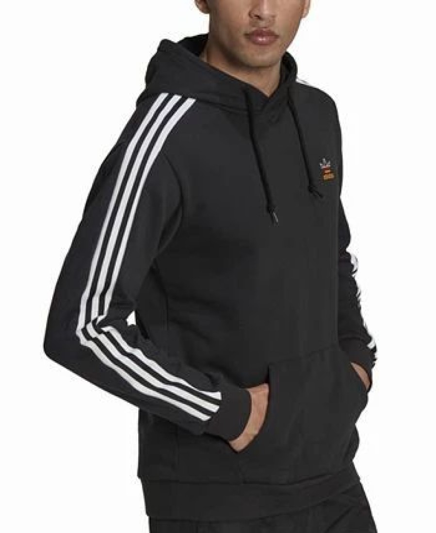 Activewear * | Adidas Men'S Germany 3-Stripe Terry Hoodie Black/White