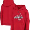 Sports Fan Shop * | Outerstuff Youth Washington Capitals Primary Logo Pullover Hoodie Red