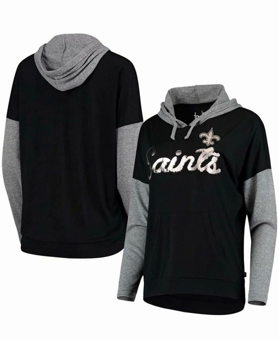 Sports Fan Shop * | Women'S , Gray New Orleans Saints Without Limits Pullover Hoodie Black