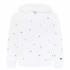 Kids * | Champion Big Girls Tossed C Logo All Over Print Fleece Hoodie White