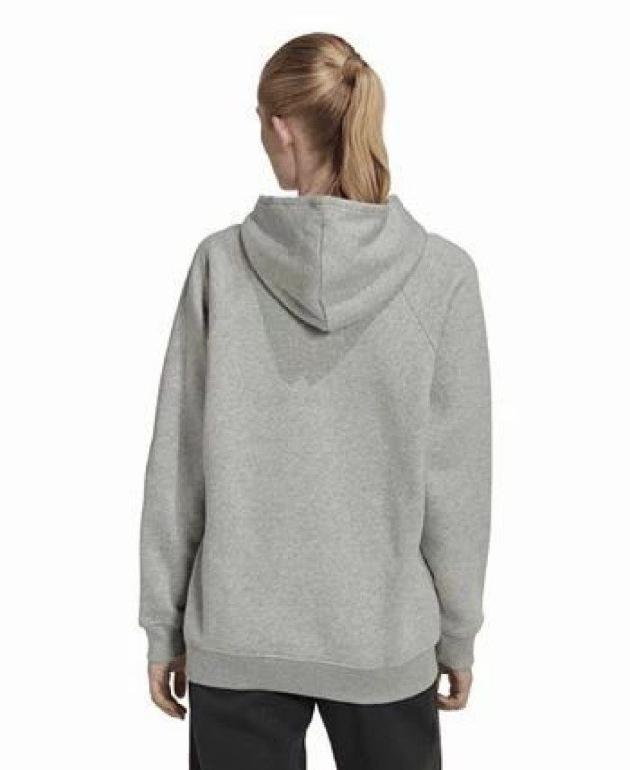 Women * | Adidas Women'S All Season Fleece Boyfriend Hoodie Medium Gray Heather