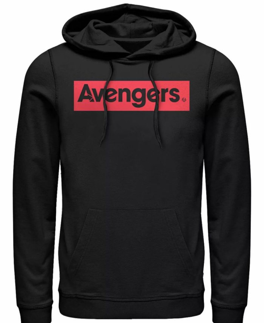 Hoodies & Sweatshirts * | Marvel Men'S Avengers Classic Logo, Pullover Hoodie Black