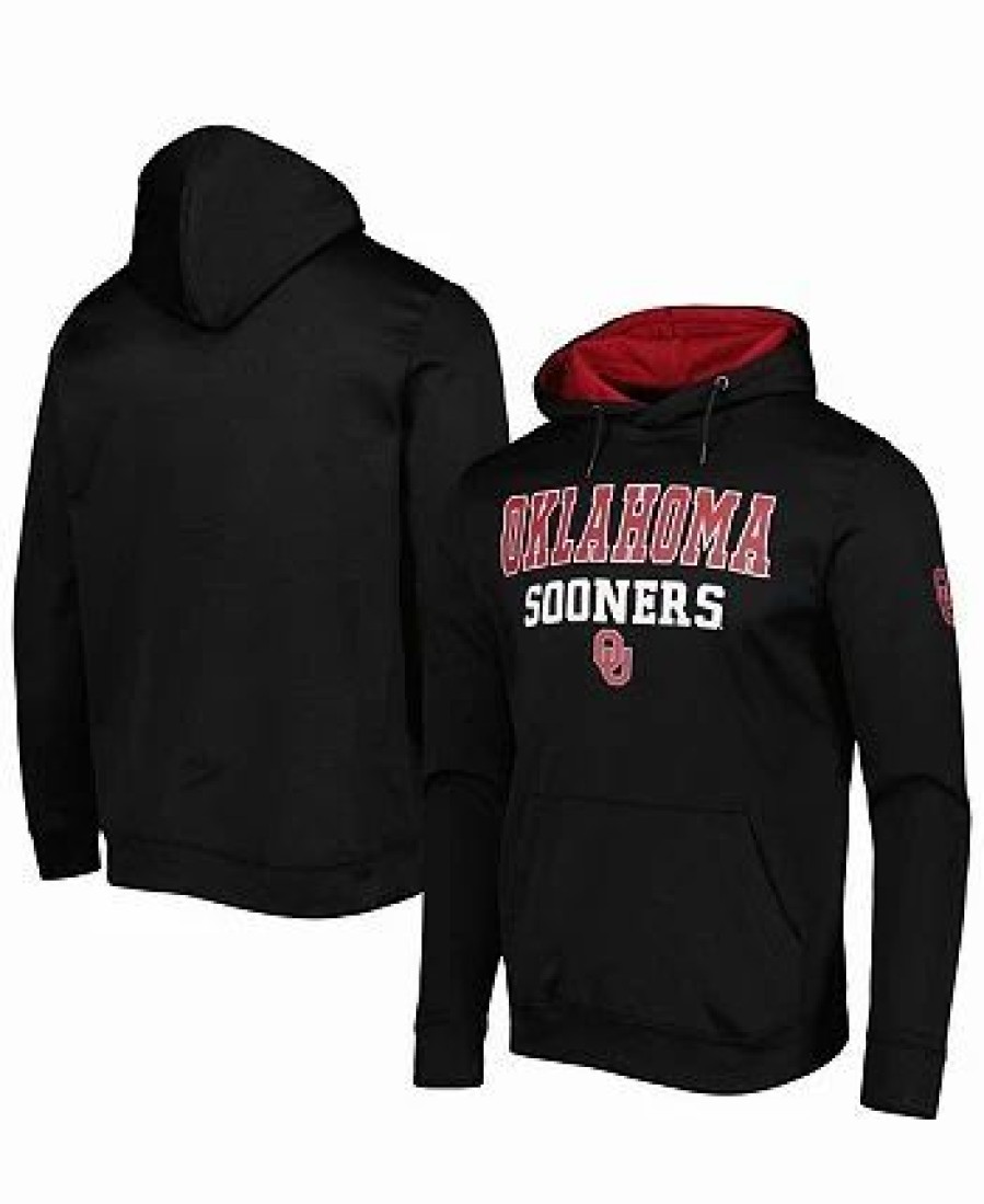 Sports Fan Shop * | Men'S Oklahoma Sooners Sunrise Pullover Hoodie Black