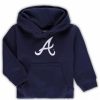 Sports Fan Shop * | Outerstuff Toddler Boys And Girls Atlanta Braves Team Primary Logo Fleece Pullover Hoodie Navy