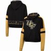 Sports Fan Shop * | Women'S Ucf Knights Throwback Stripe Arch Logo Cropped Pullover Hoodie Black