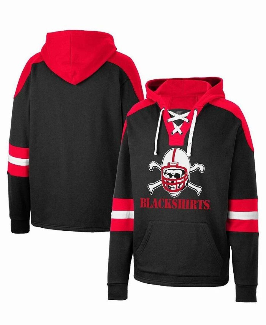 Sports Fan Shop * | Men'S Nebraska Huskers Lace-Up 4.0 Pullover Hoodie Black