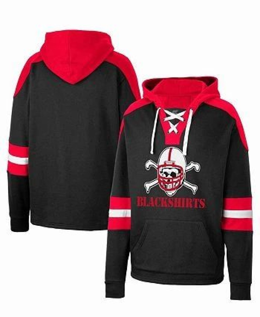 Sports Fan Shop * | Men'S Nebraska Huskers Lace-Up 4.0 Pullover Hoodie Black