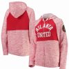 Sports Fan Shop * | Women'S By New Era Atlanta United Fc Novelty Space Dye Full-Zip Hoodie Red