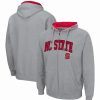 Sports Fan Shop * | Men'S Nc State Wolfpack Arch Logo 3.0 Full-Zip Hoodie Heathered Gray