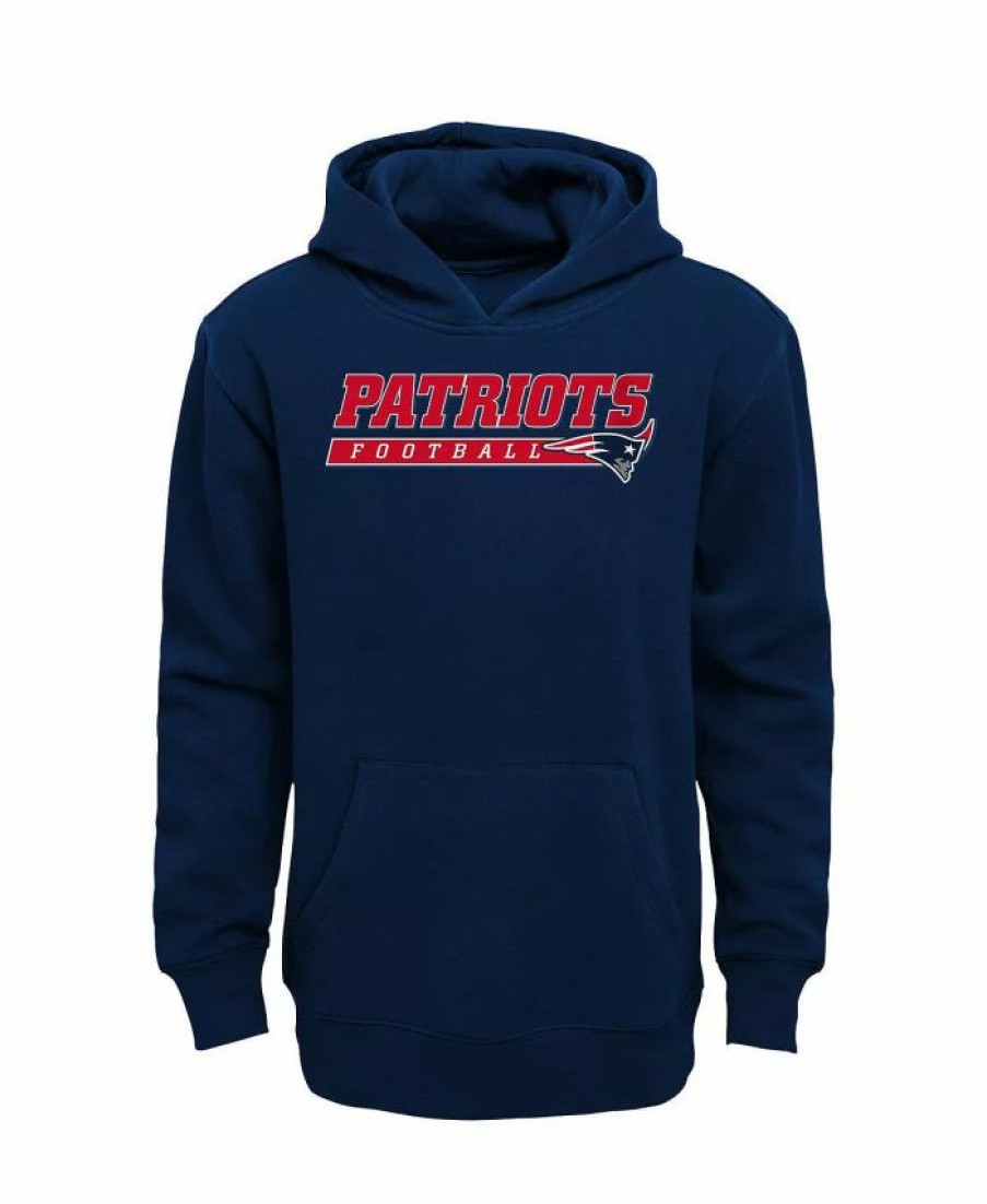 Sports Fan Shop * | Outerstuff Youth Boys New England Patriots Take The Lead Pullover Hoodie Navy