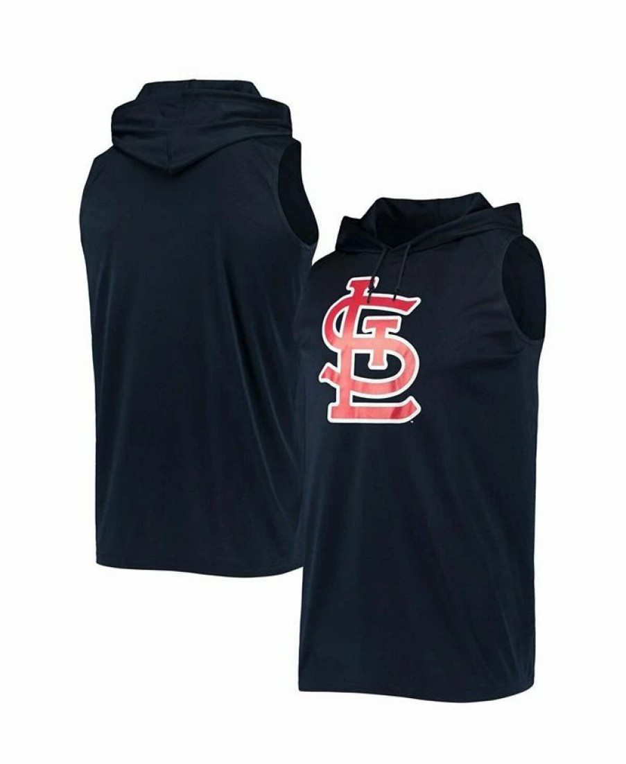 Sports Fan Shop * | Men'S St. Louis Cardinals Sleeveless Pullover Hoodie Navy