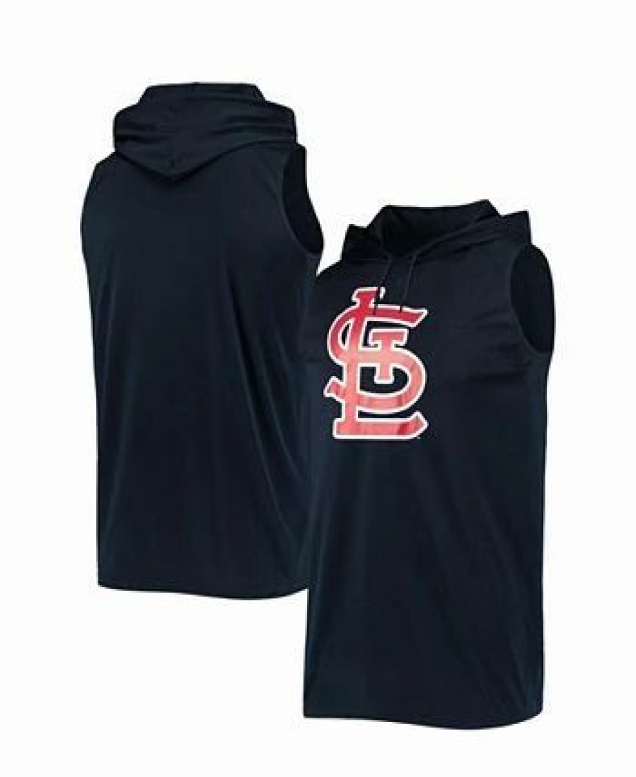 Sports Fan Shop * | Men'S St. Louis Cardinals Sleeveless Pullover Hoodie Navy