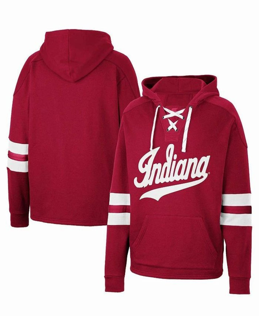 Sports Fan Shop * | Men'S Indiana Hoosiers Lace-Up 4.0 Pullover Hoodie Crimson