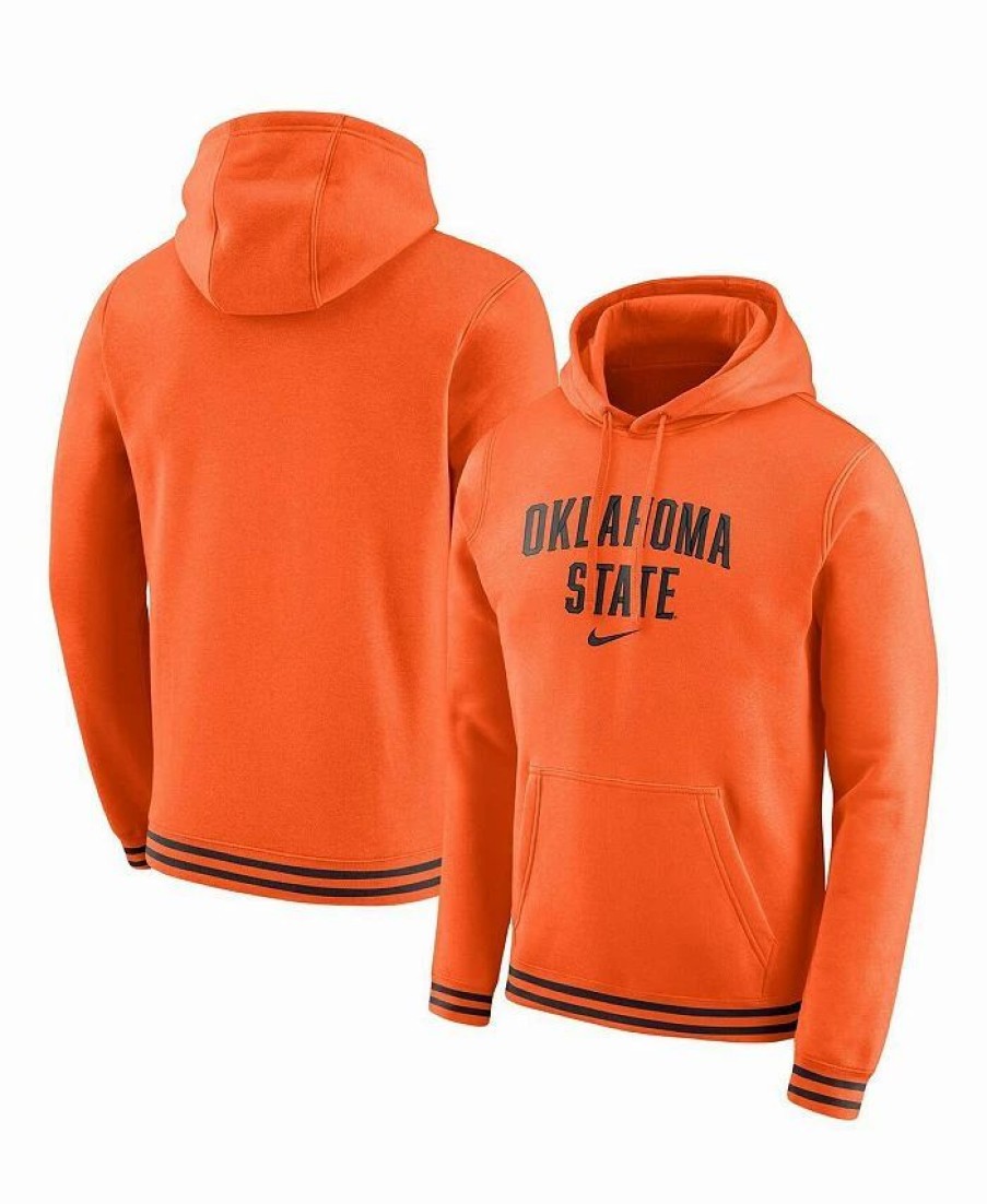 Sports Fan Shop * | Nike Men'S Oklahoma State Cowboys Sketch Retro Pullover Hoodie Orange