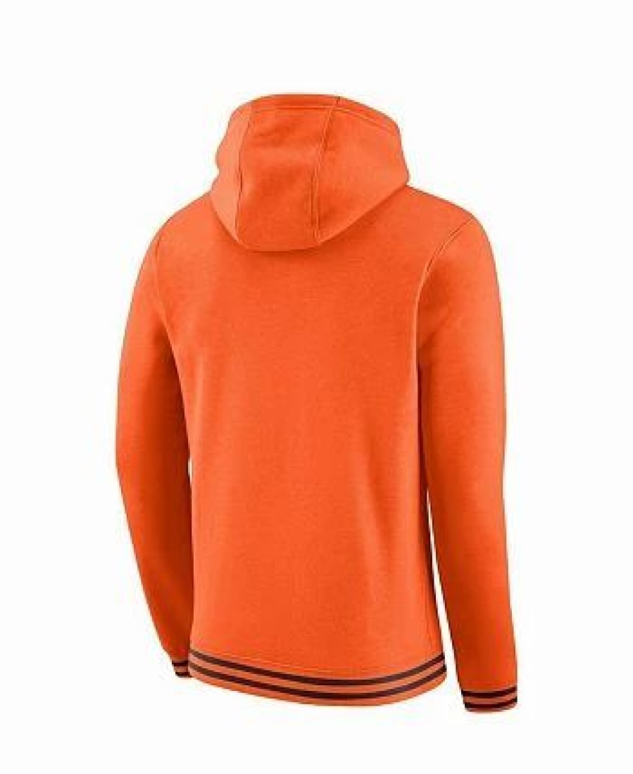 Sports Fan Shop * | Nike Men'S Oklahoma State Cowboys Sketch Retro Pullover Hoodie Orange