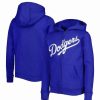 Sports Fan Shop * | Outerstuff Youth Boys Los Angeles Dodgers Wordmark Full-Zip Fleece Hoodie Royal