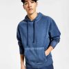 Hoodies & Sweatshirts * | Men'S Garment-Washed Fleece Hoodie, Created For Macy'S Basic Navy