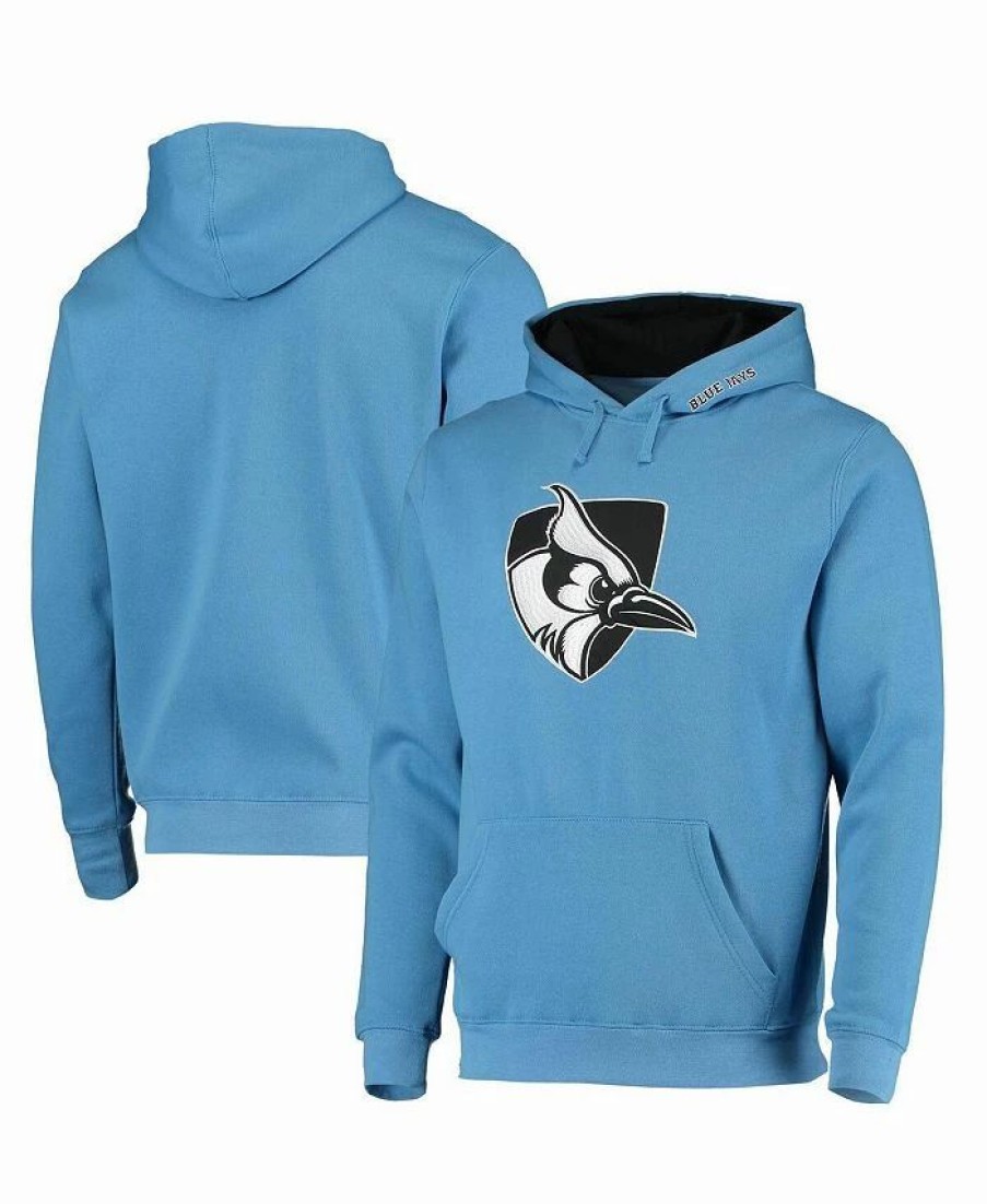 Sports Fan Shop * | Men'S Johns Hopkins Blue Jays Arch And Logo Pullover Hoodie Light Blue