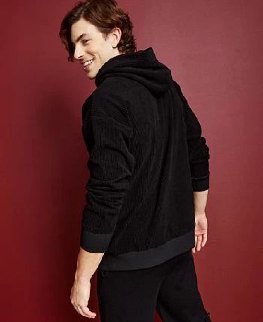 Hoodies & Sweatshirts * | En'S Relaxed-Fit Mixed-Media Hoodie, Created For Macy'S