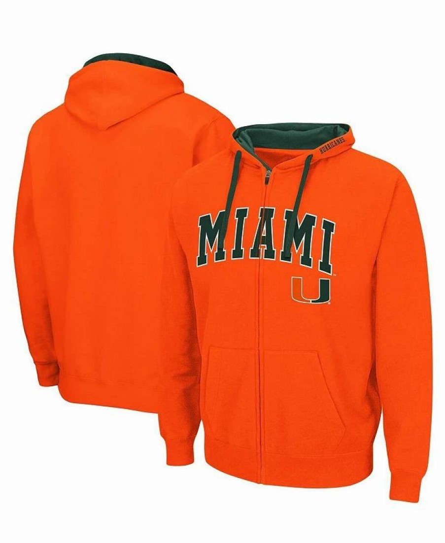 Sports Fan Shop * | Men'S Miami Hurricanes Big And Tall Full-Zip Hoodie Orange