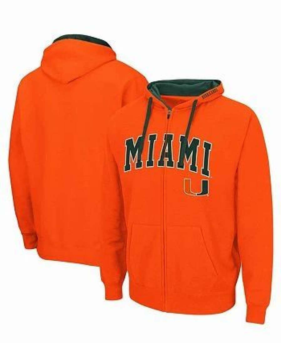 Sports Fan Shop * | Men'S Miami Hurricanes Big And Tall Full-Zip Hoodie Orange