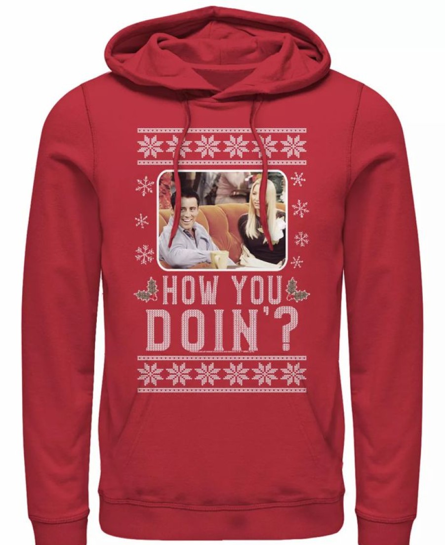 Hoodies & Sweatshirts * | Men'S Friends Holiday How You Doin Hoodie Red