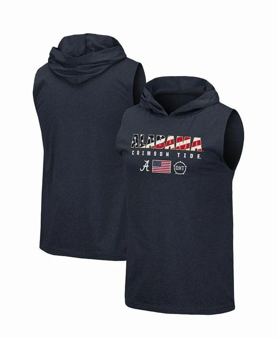 Sports Fan Shop * | Men'S Alabama Crimson Tide Oht Military-Inspired Appreciation Americana Hoodie Sleeveless T-Shirt Navy