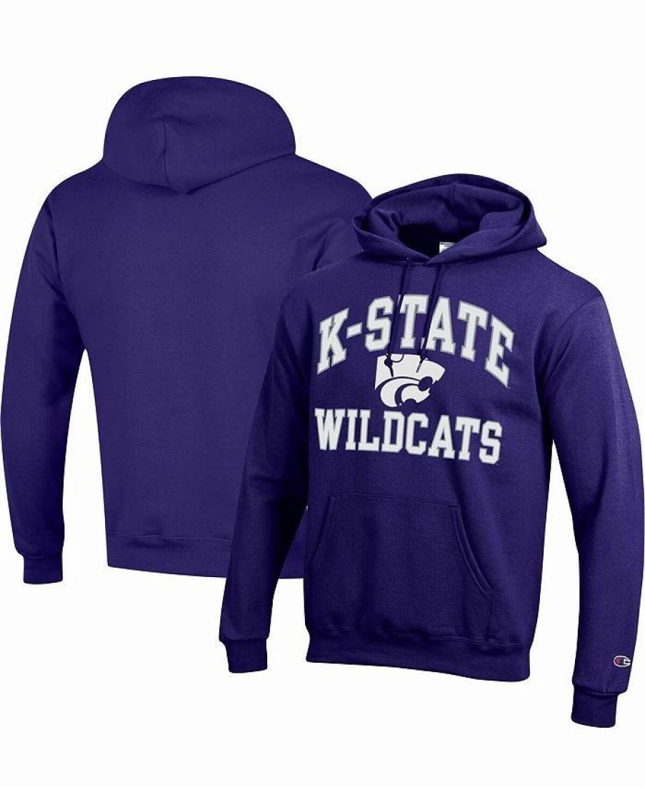 Sports Fan Shop * | Champion Men'S Kansas State Wildcats High Motor Pullover Hoodie Purple