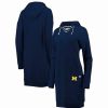 Sports Fan Shop * | Women'S Michigan Wolverines Quick Pass Lace-Up V-Neck Hoodie Dress Navy