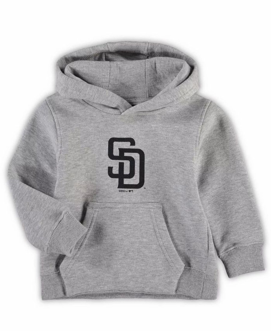 Sports Fan Shop * | Outerstuff Toddler Heathered Gray San Diego Padres Primary Logo Pullover Hoodie Heather Gray