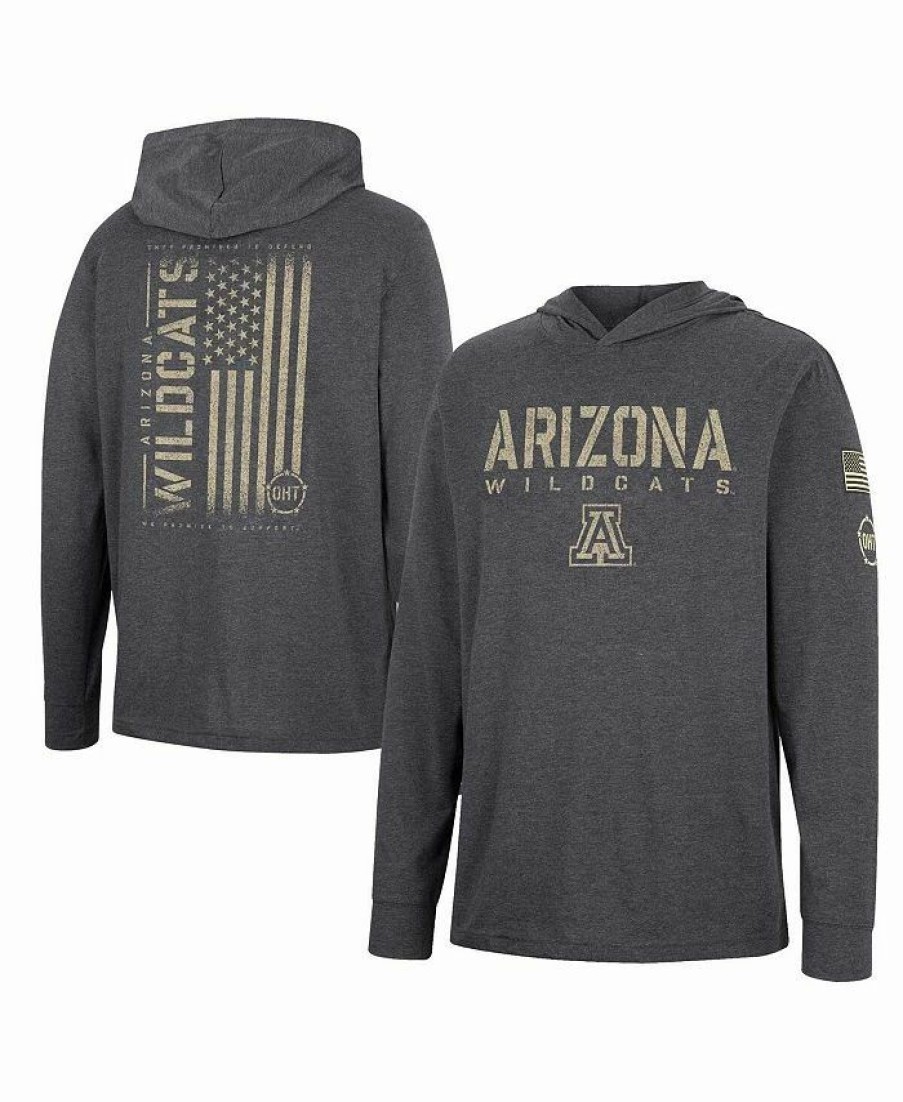 Sports Fan Shop * | Men'S Arizona Wildcats Team Oht Military-Inspired Appreciation Hoodie Long Sleeve T-Shirt Charcoal