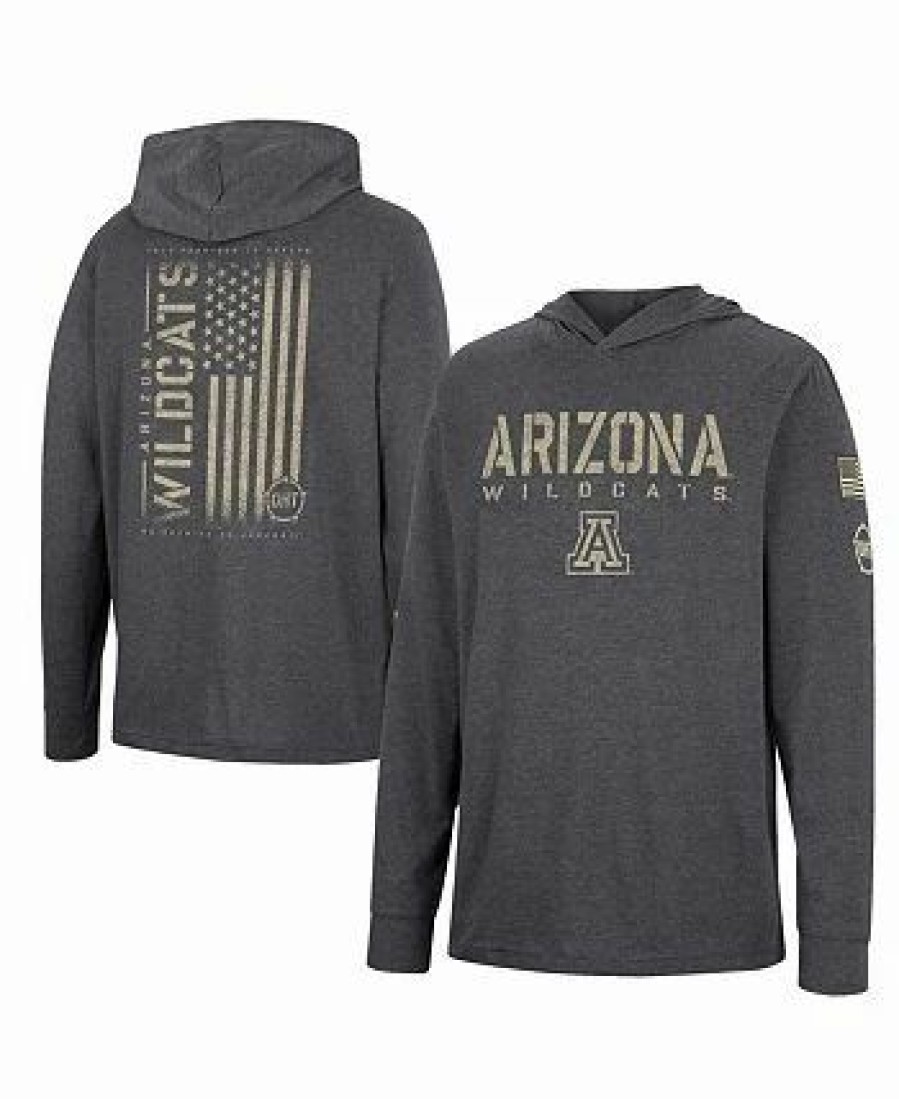 Sports Fan Shop * | Men'S Arizona Wildcats Team Oht Military-Inspired Appreciation Hoodie Long Sleeve T-Shirt Charcoal