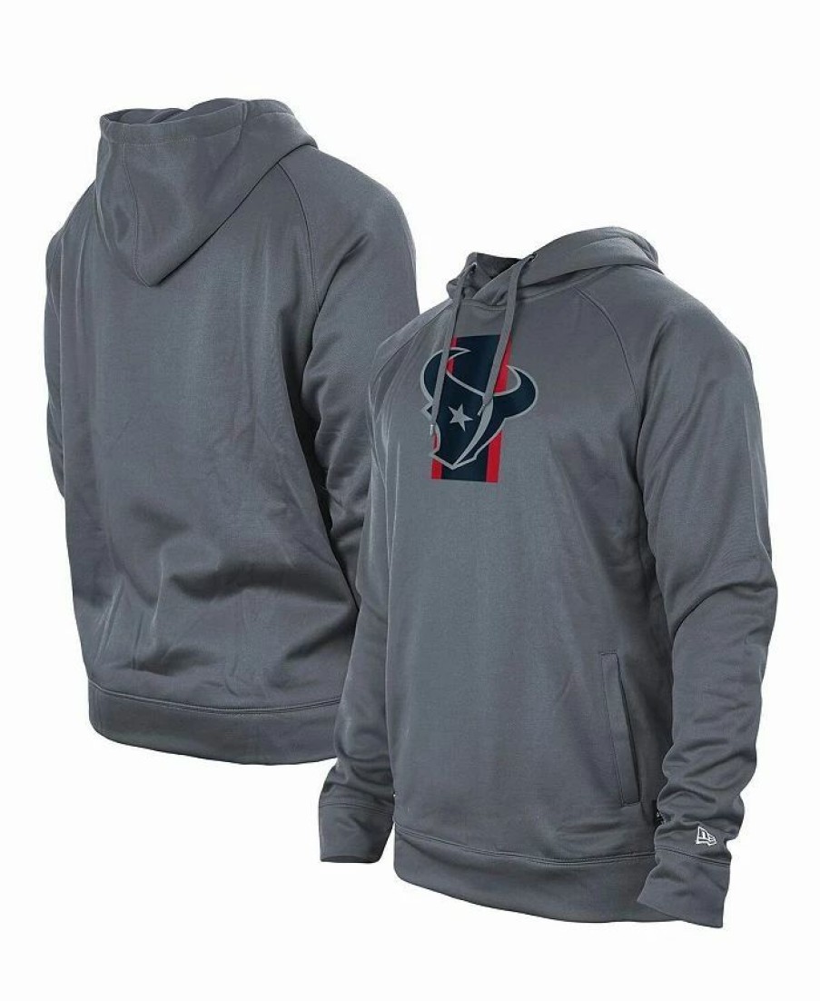 Sports Fan Shop * | New Era Men'S Houston Texans Training Camp Raglan Pullover Hoodie Gray