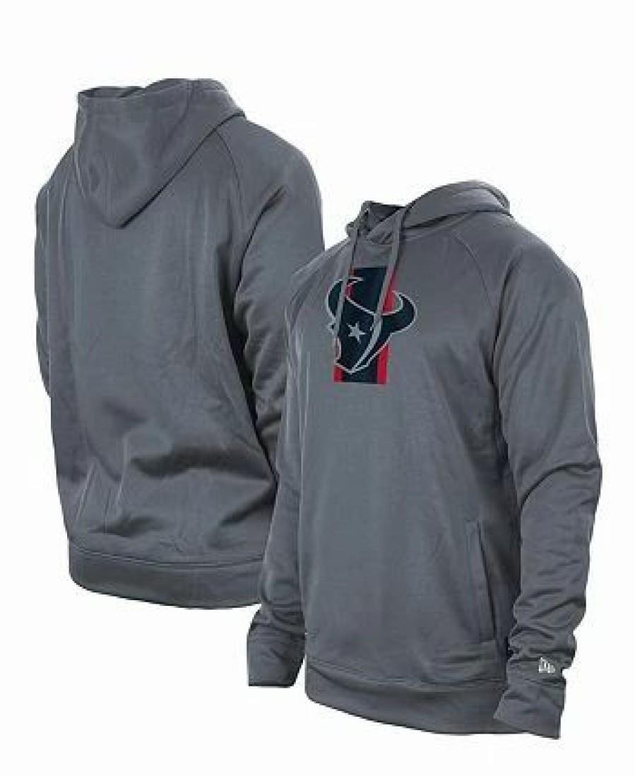 Sports Fan Shop * | New Era Men'S Houston Texans Training Camp Raglan Pullover Hoodie Gray