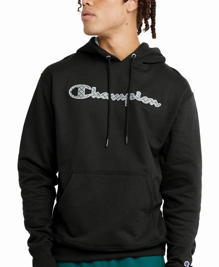 Activewear * | Champion Men'S Powerblend Logo-Graphic Hoodie