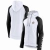 Sports Fan Shop * | Fanatics Women'S Branded White And Black New Orleans Saints End Around Raglan Full-Zip Hoodie White, Black